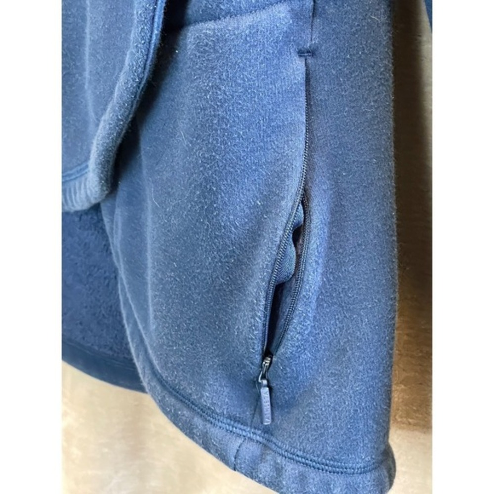 Athleta Cozy Karma Fleece Pullover Women's‎ Small Blue Asym 1/4 Zip Mock Neck - Picture 7 of 10